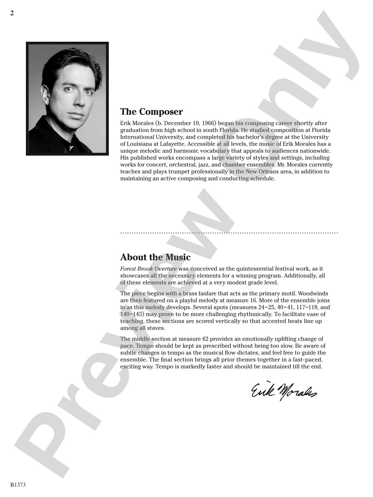 Forest Brook Overture: Concert Band Conductor Score & Parts