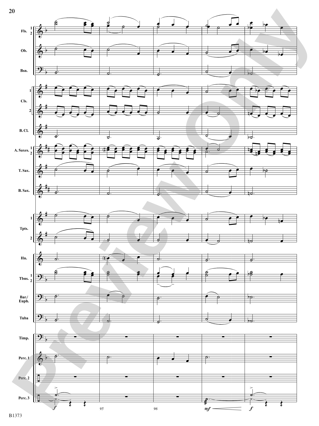 Forest Brook Overture: Concert Band Conductor Score & Parts