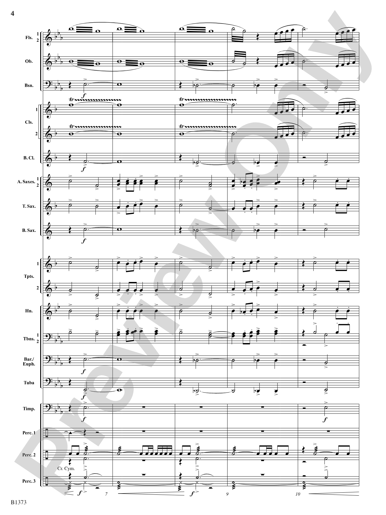 Forest Brook Overture: Concert Band Conductor Score & Parts