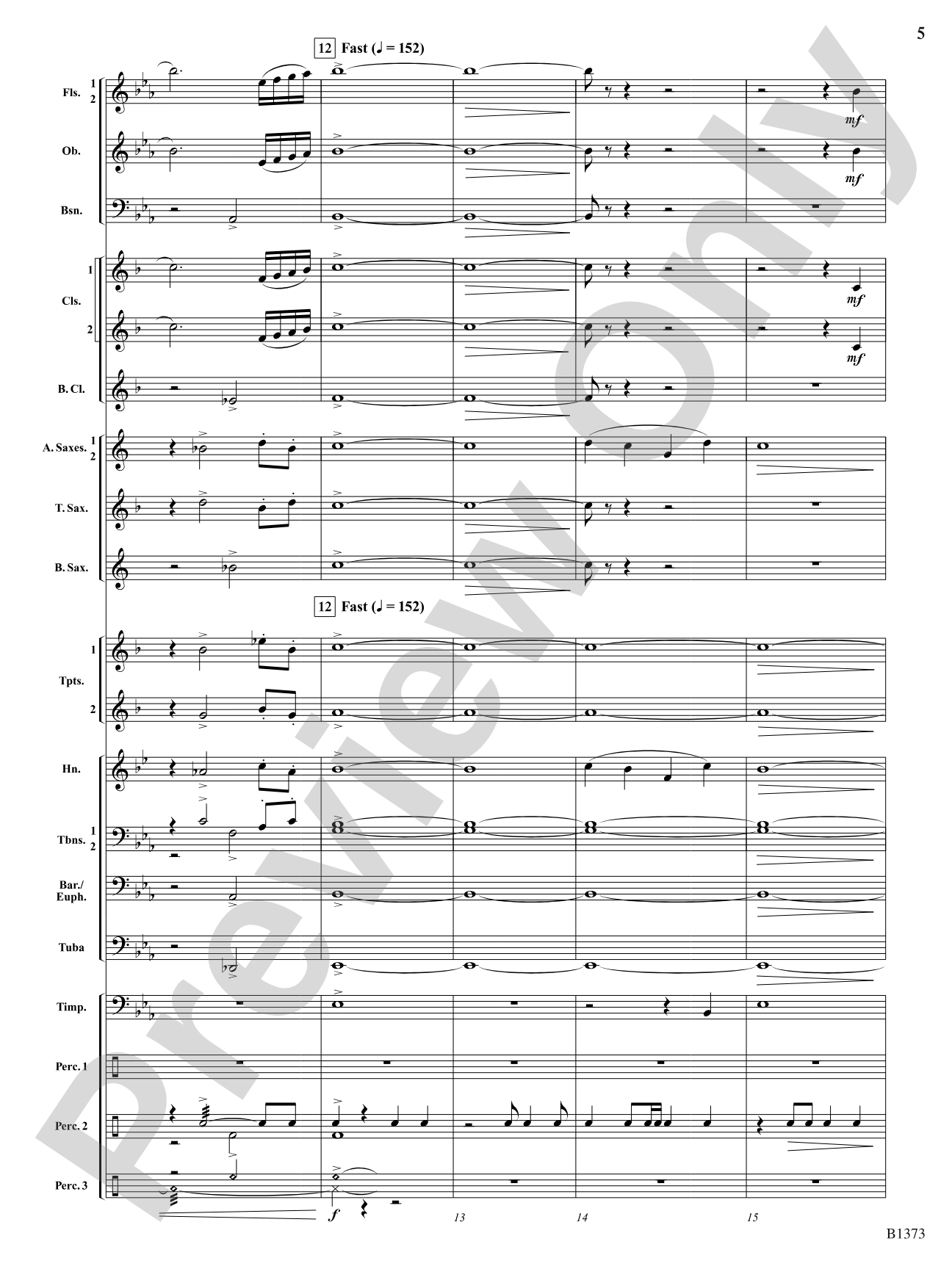 Forest Brook Overture: Concert Band Conductor Score & Parts