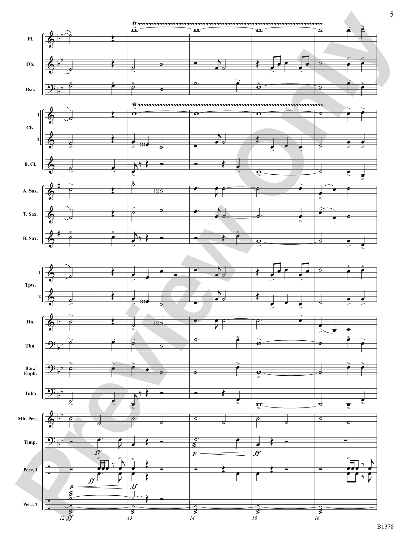 Fireburst Fanfare: Concert Band Conductor Score & Parts
