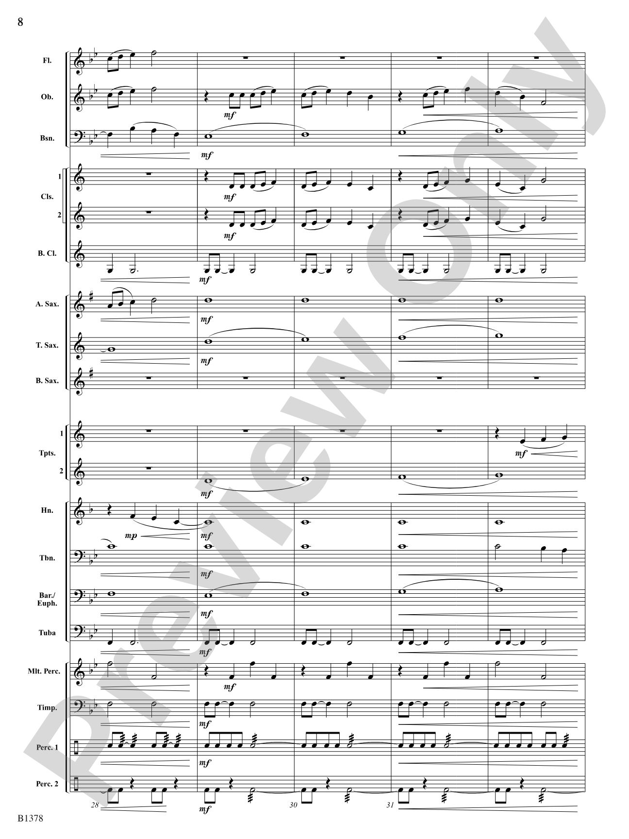 Fireburst Fanfare: Concert Band Conductor Score & Parts