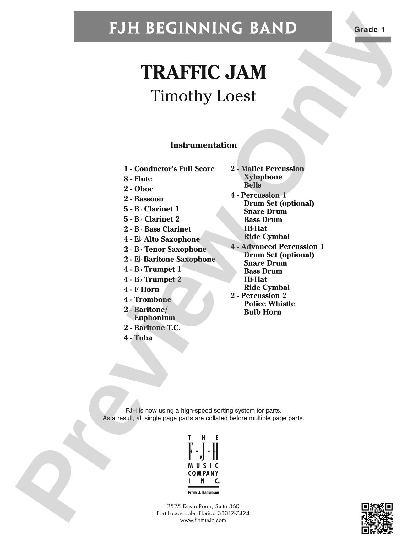 Traffic Jam: Concert Band Conductor Score & Parts