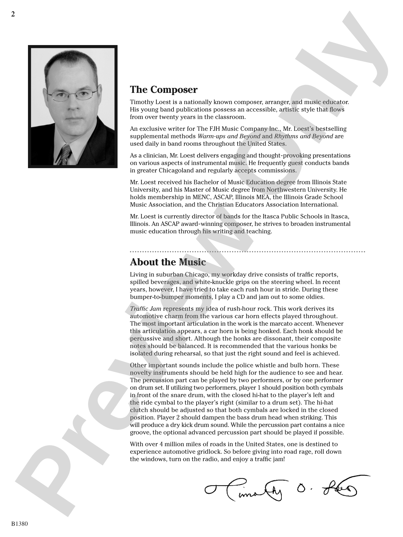Traffic Jam: Concert Band Conductor Score & Parts