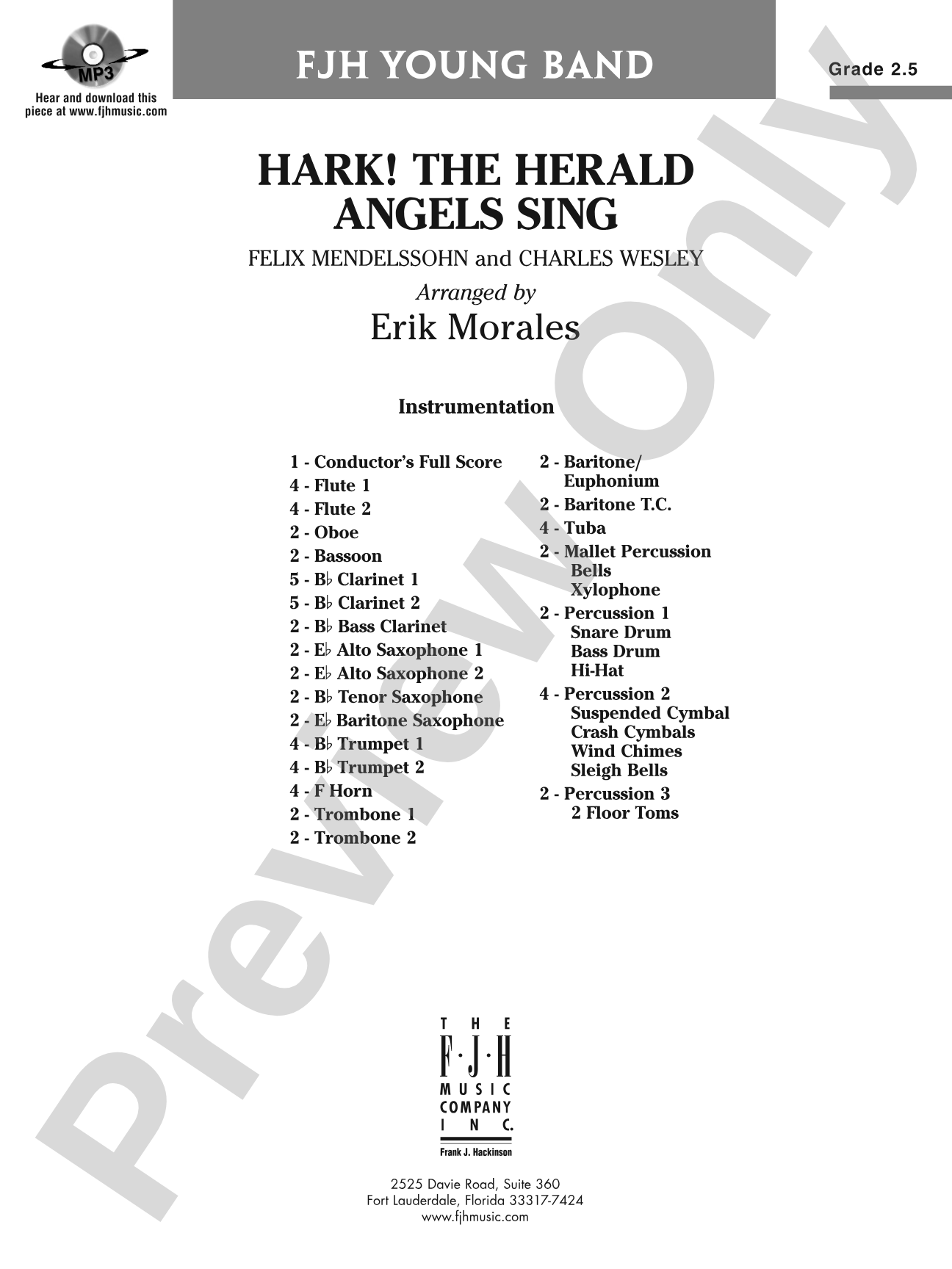 Hark! The Herald Angels Sing: Score: Concert Band