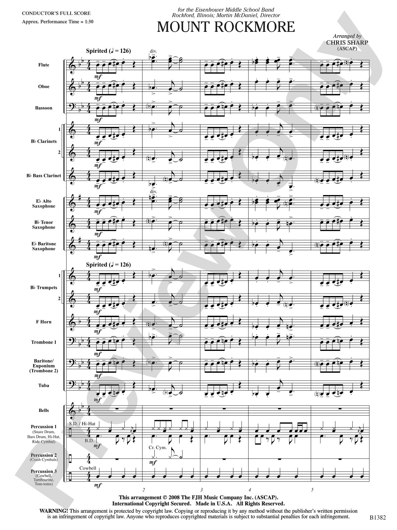 Mount Rockmore: Concert Band Conductor Score & Parts