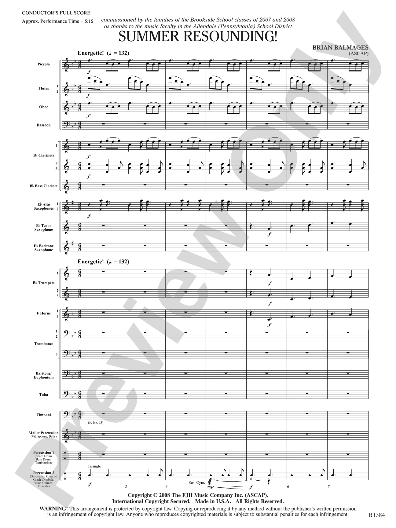 Summer Resounding!: Concert Band Conductor Score & Parts