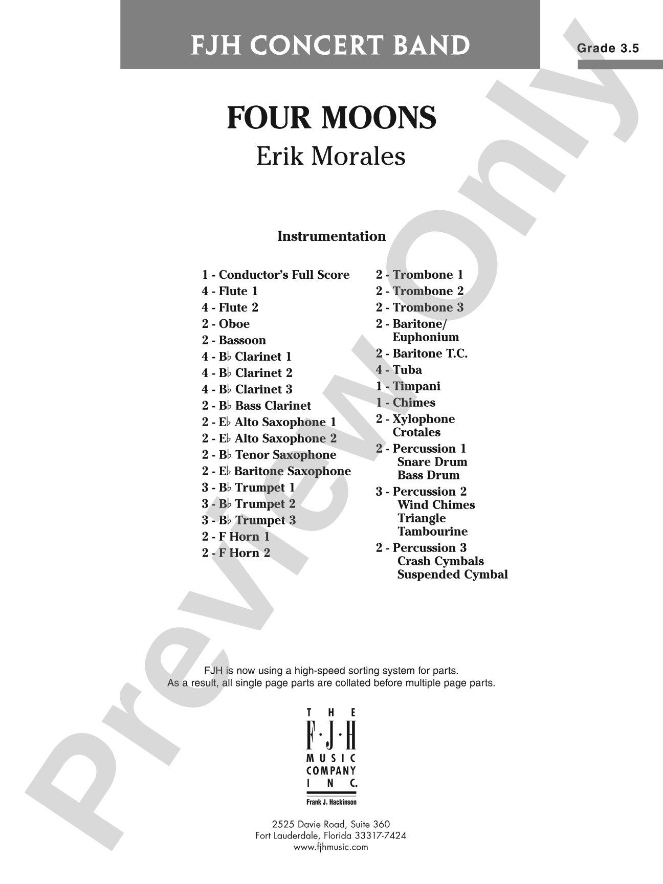 Four Moons: Concert Band Conductor Score & Parts