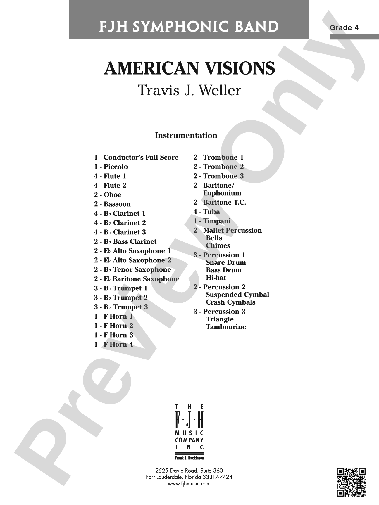 American Visions: Concert Band Conductor Score & Parts