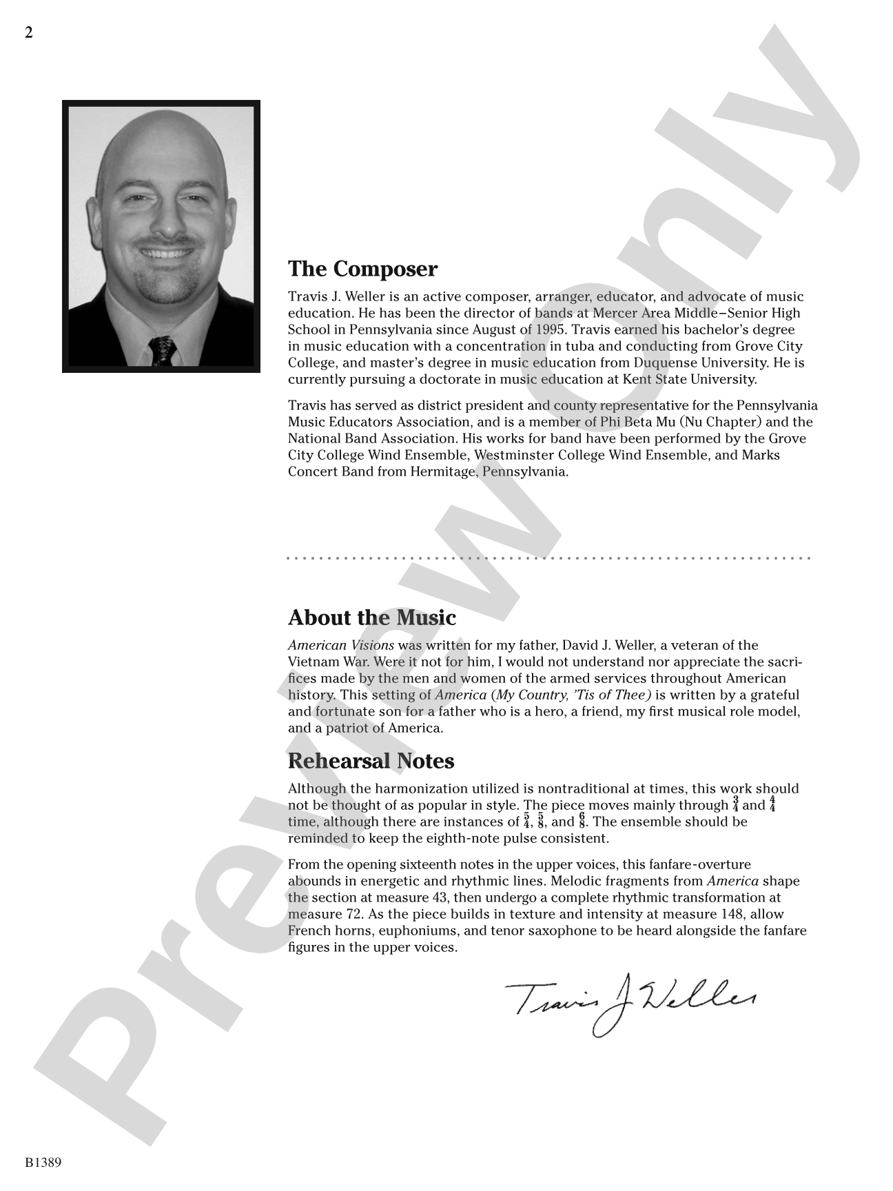 American Visions: Concert Band Conductor Score & Parts