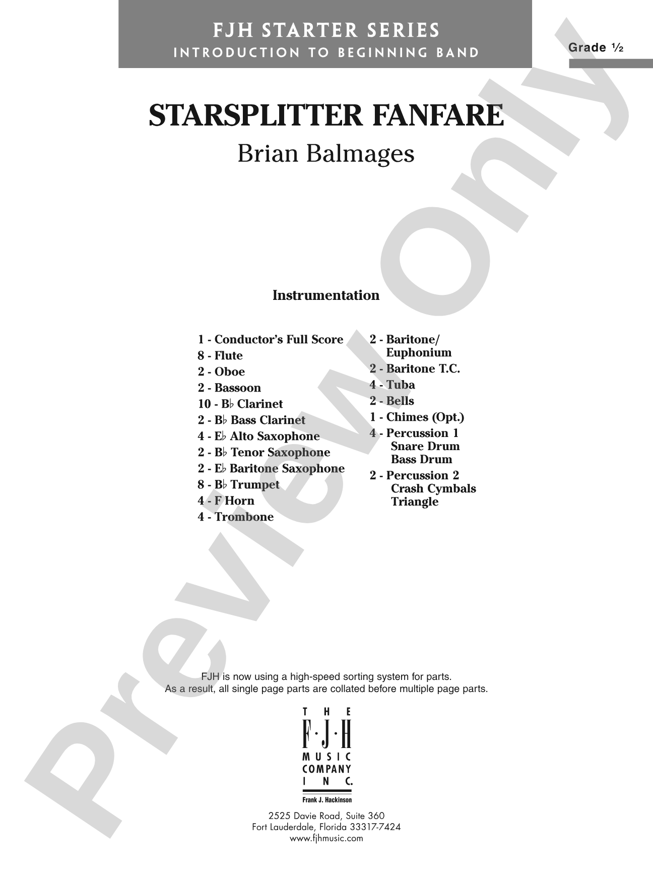 Starsplitter Fanfare: Concert Band Conductor Score & Parts