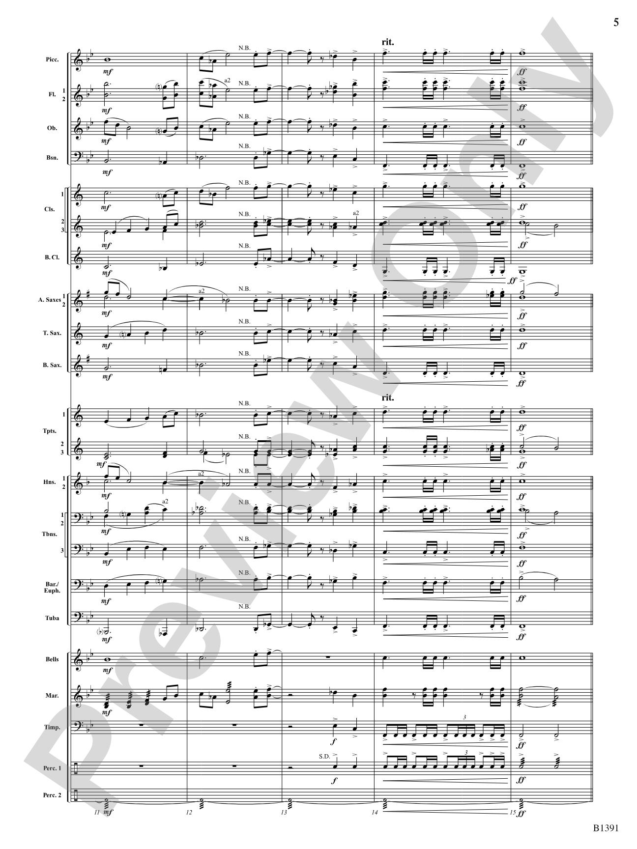 Sunburst: Concert Band Conductor Score & Parts