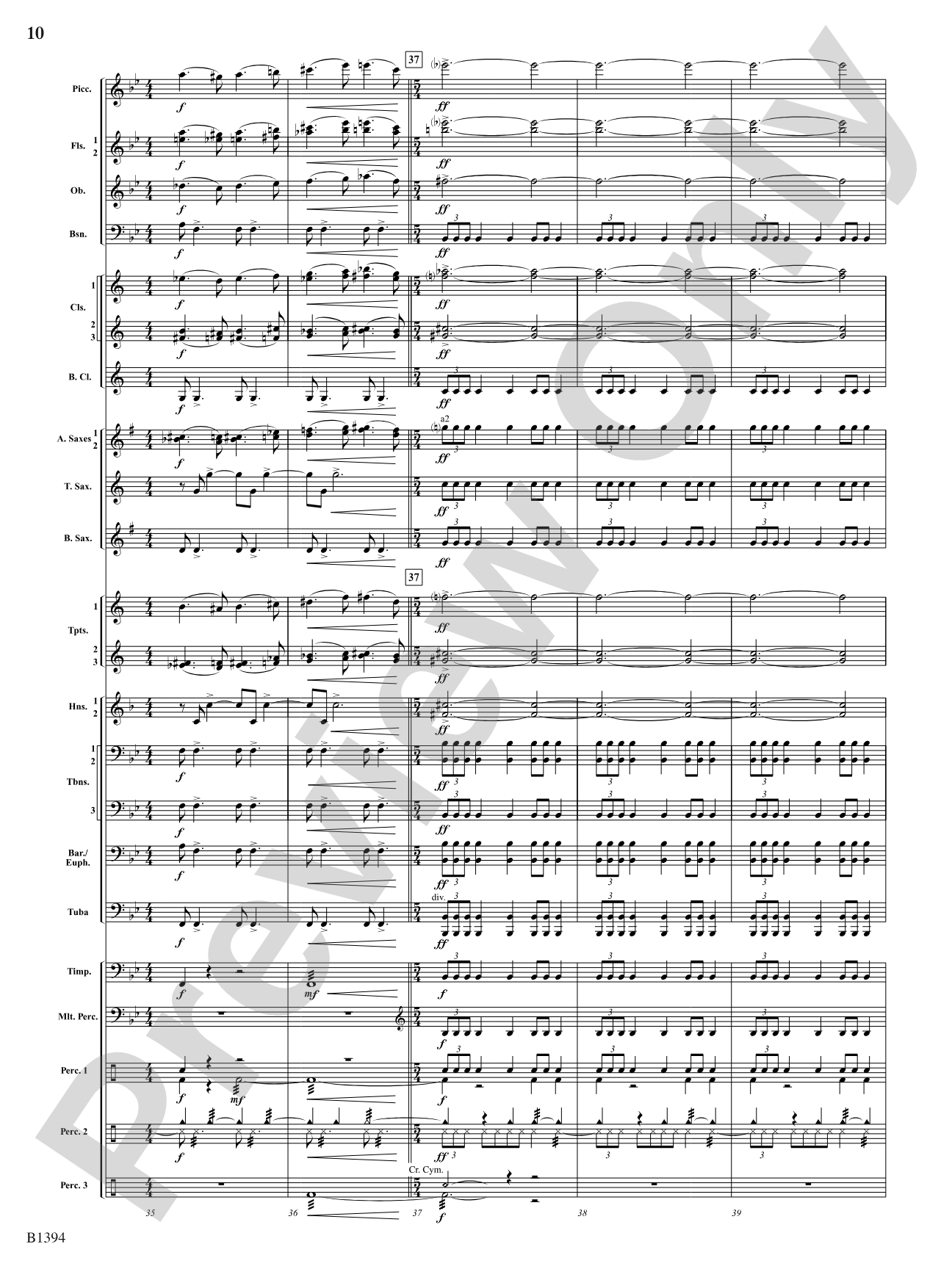 Mars from The Planets: Concert Band Conductor Score & Parts