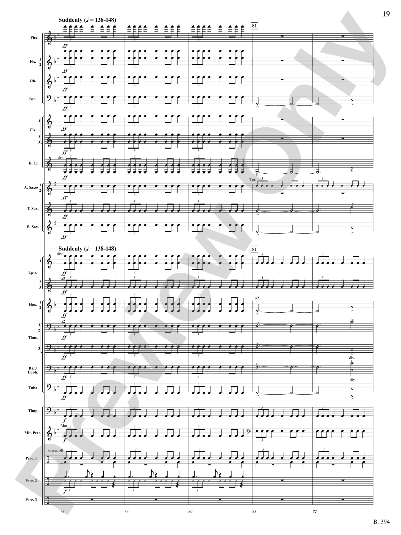 Mars from The Planets: Concert Band Conductor Score & Parts