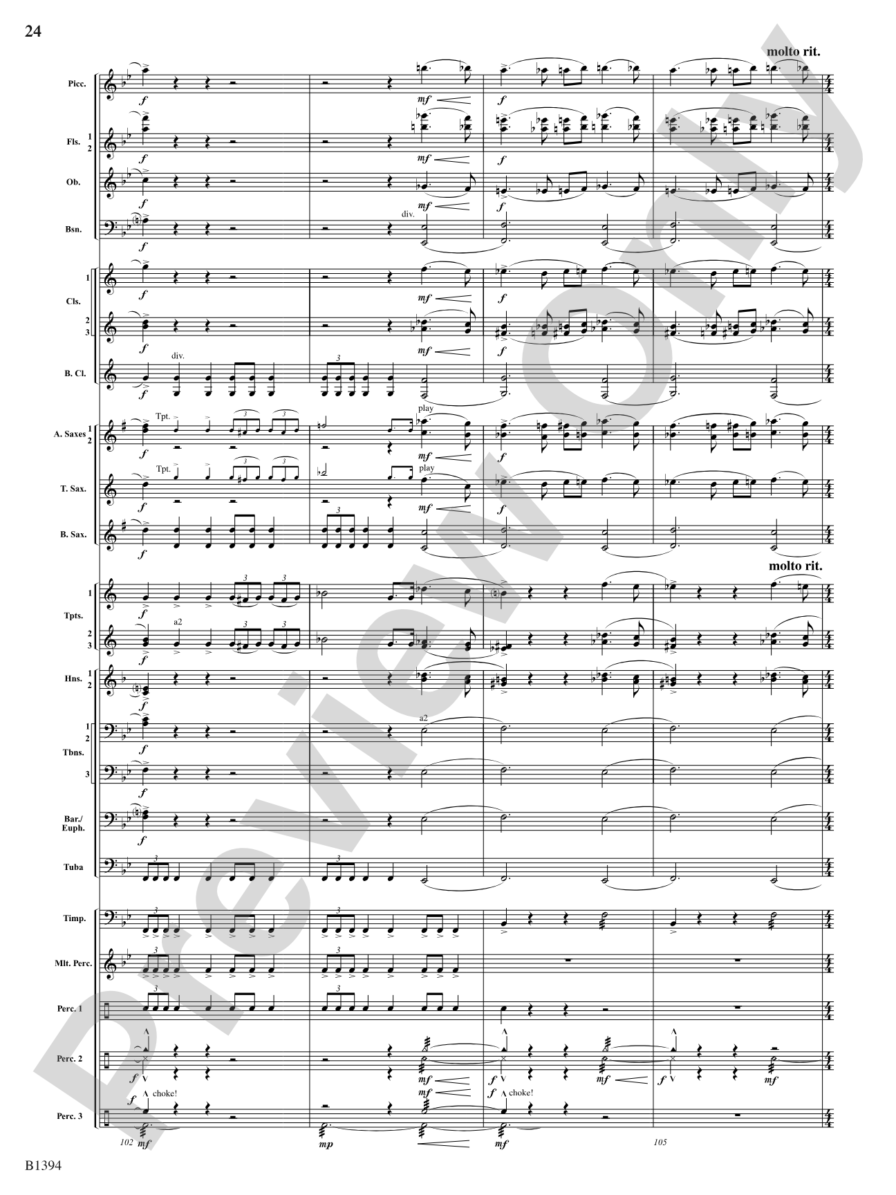 Mars from The Planets: Concert Band Conductor Score & Parts