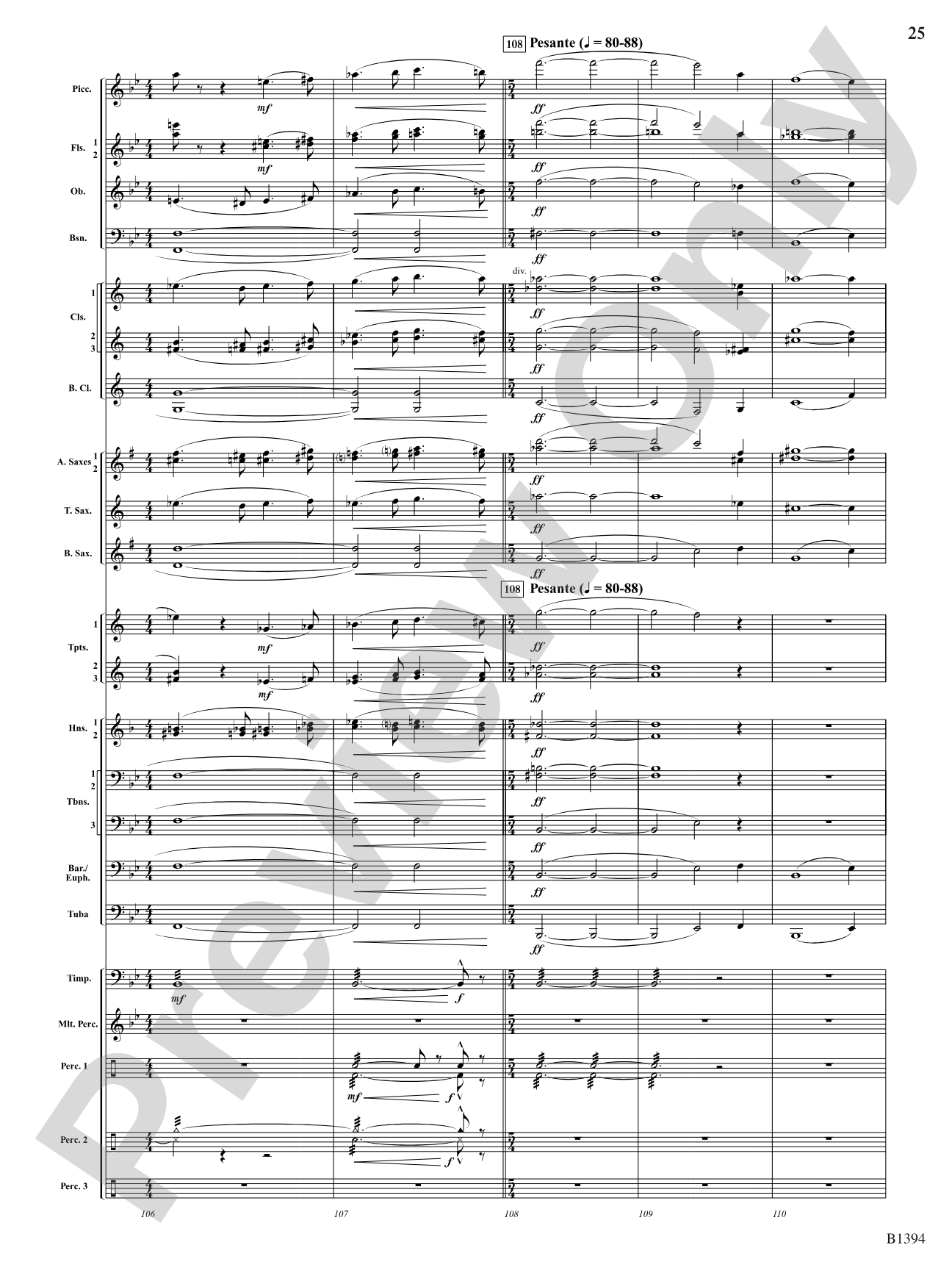 Mars from The Planets: Concert Band Conductor Score & Parts