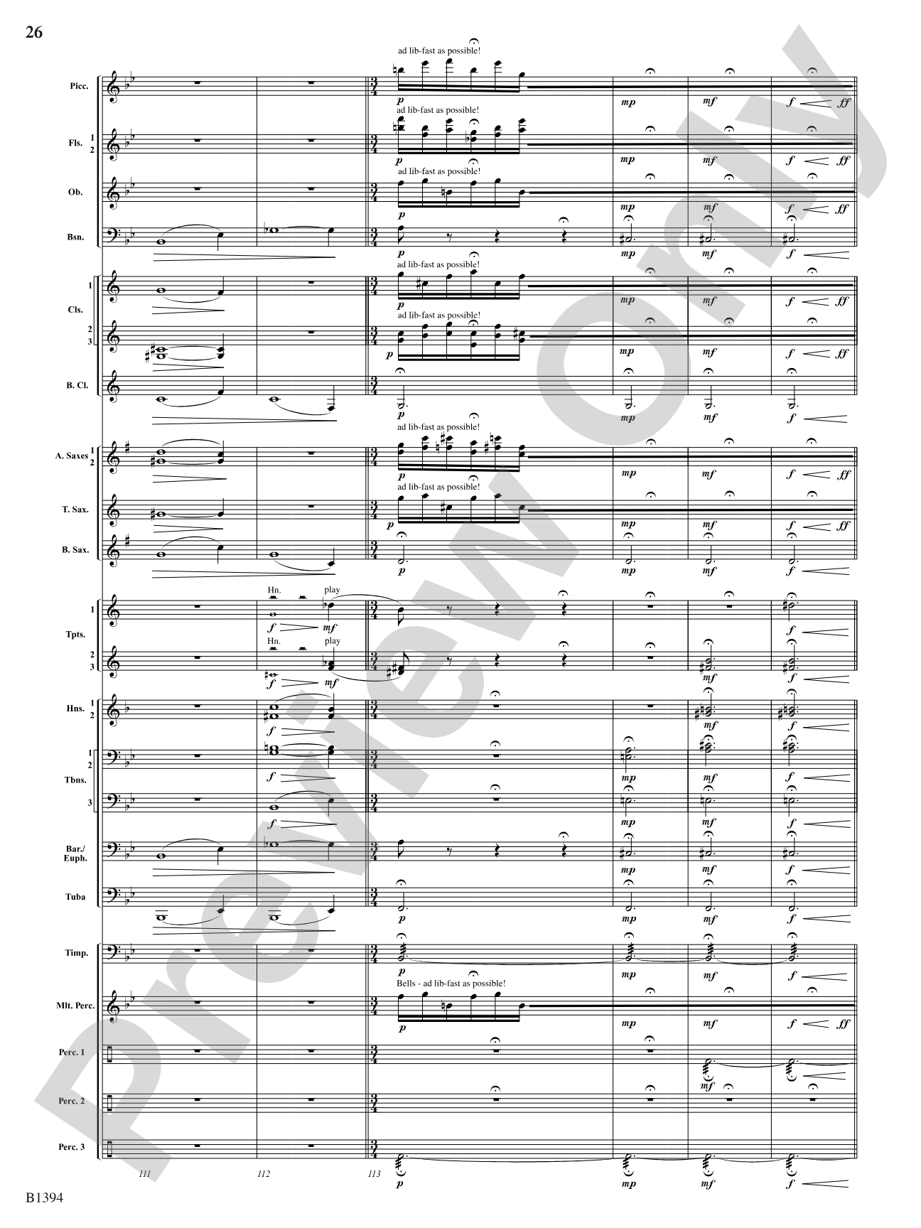 Mars from The Planets: Concert Band Conductor Score & Parts