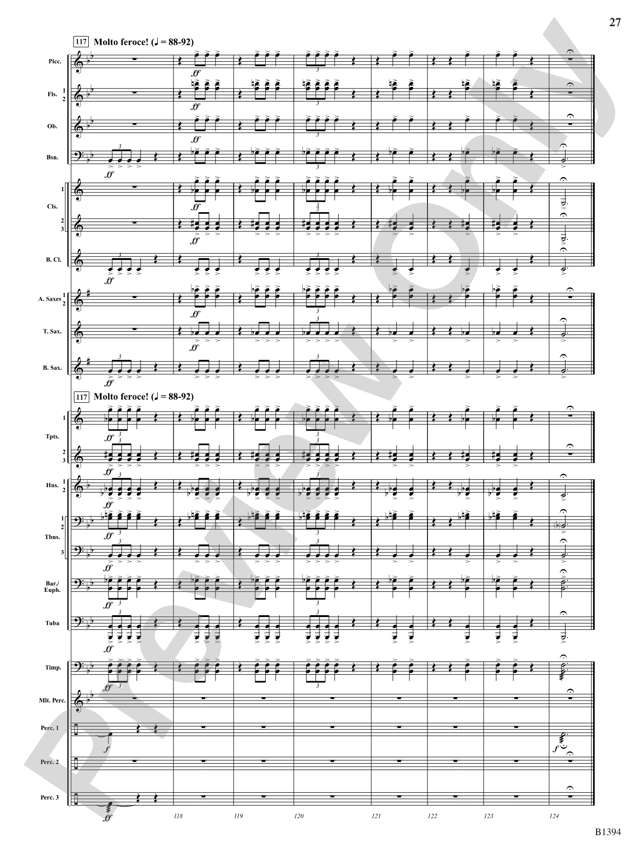 Mars from The Planets: Concert Band Conductor Score & Parts