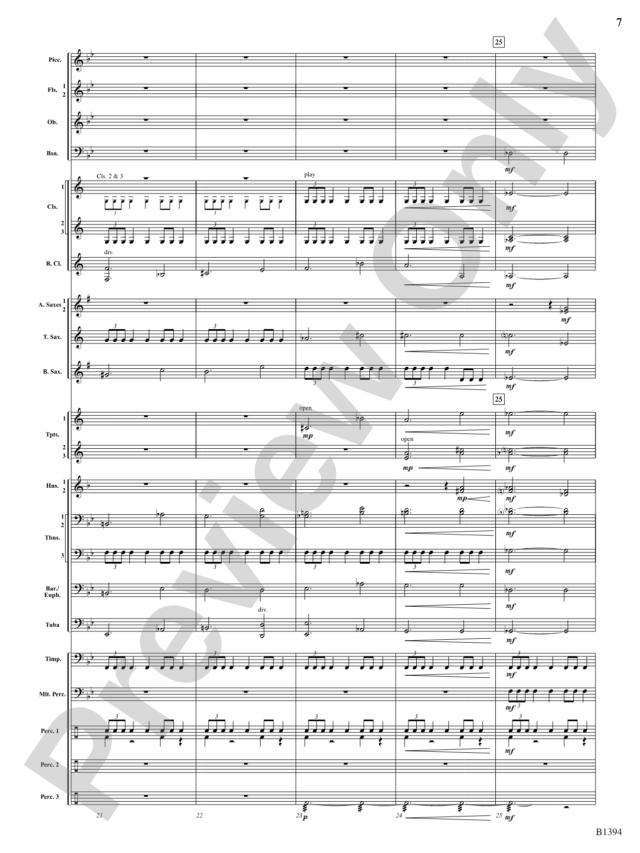 Mars from The Planets: Concert Band Conductor Score & Parts