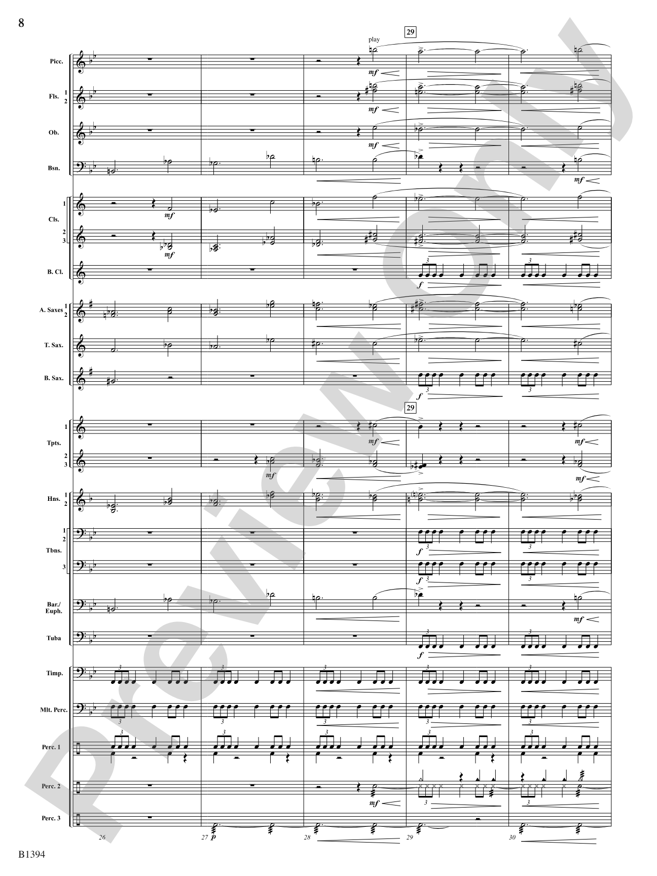 Mars from The Planets: Concert Band Conductor Score & Parts