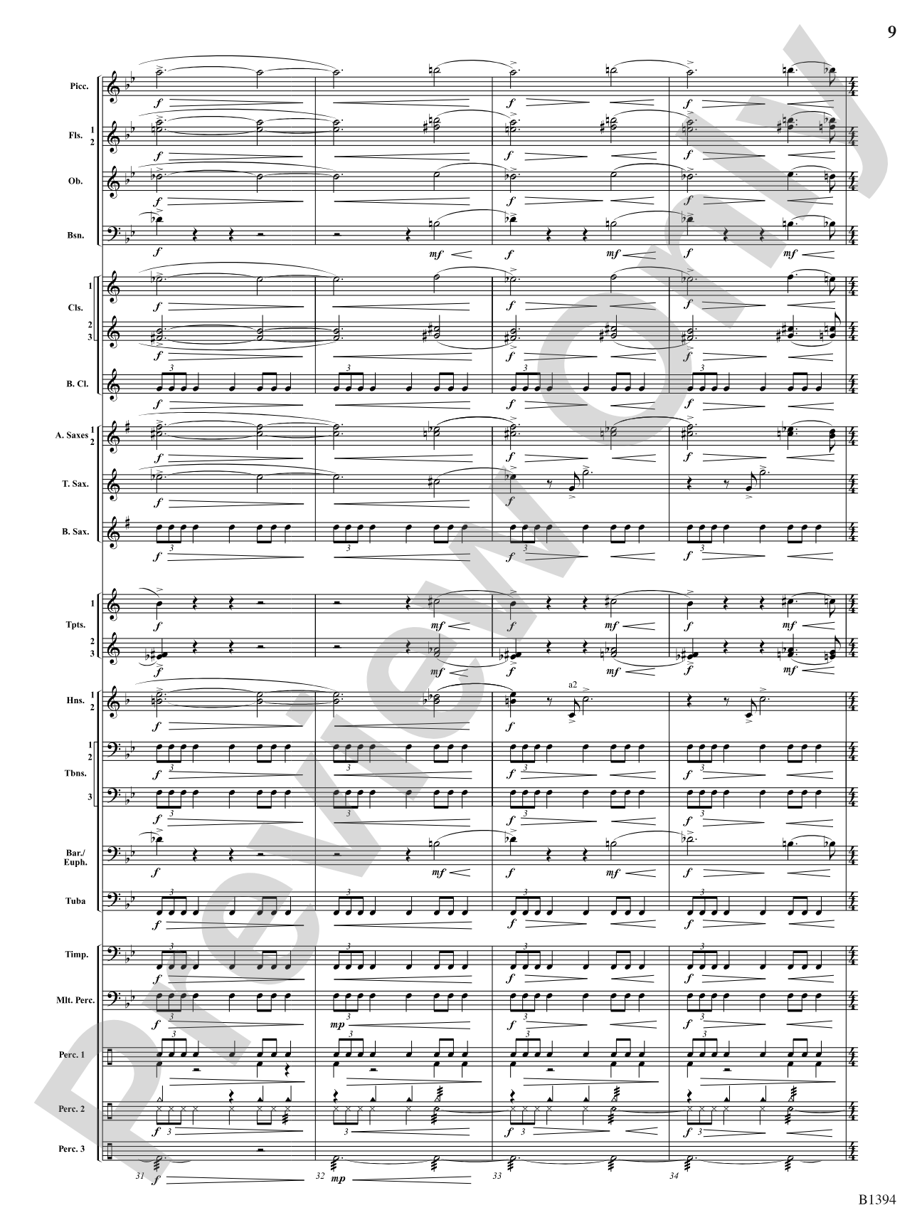 Mars from The Planets: Concert Band Conductor Score & Parts