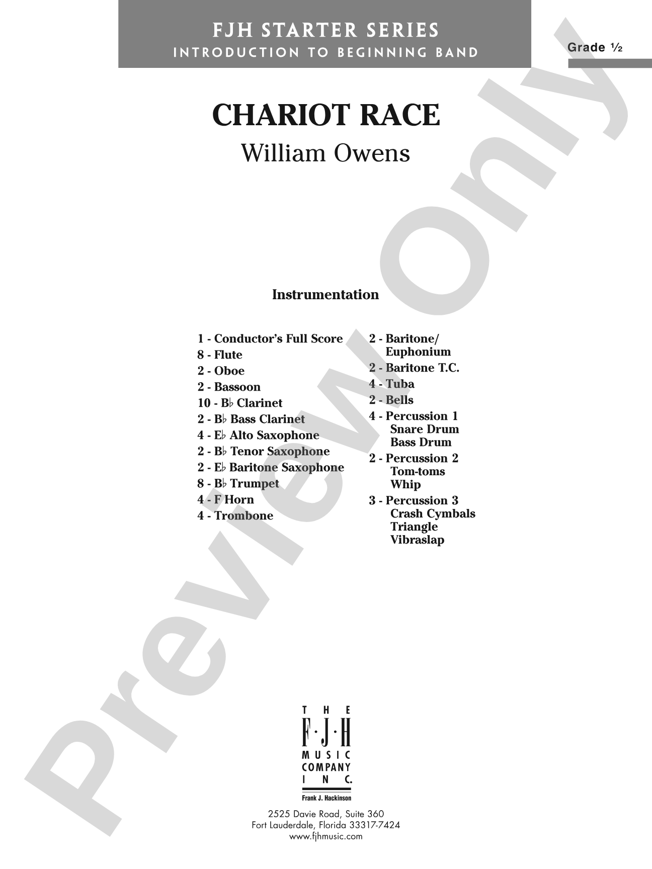 Chariot Race: Concert Band Conductor Score & Parts