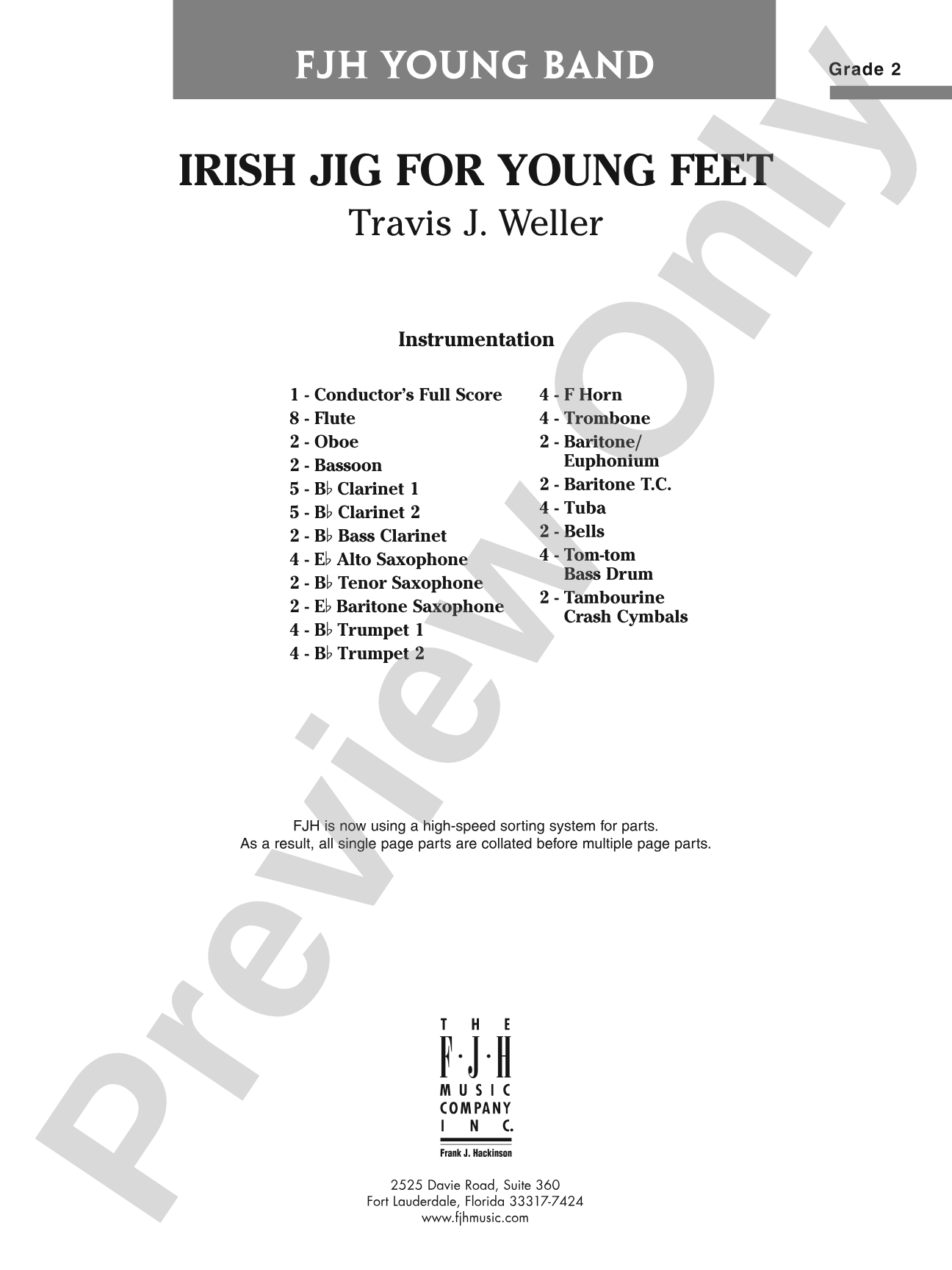 Irish Jig for Young Feet: Concert Band Conductor Score & Parts