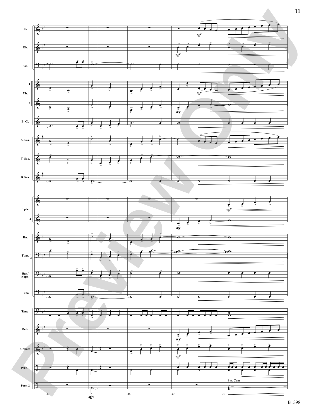 Fanfare of the Bells: Concert Band Conductor Score & Parts
