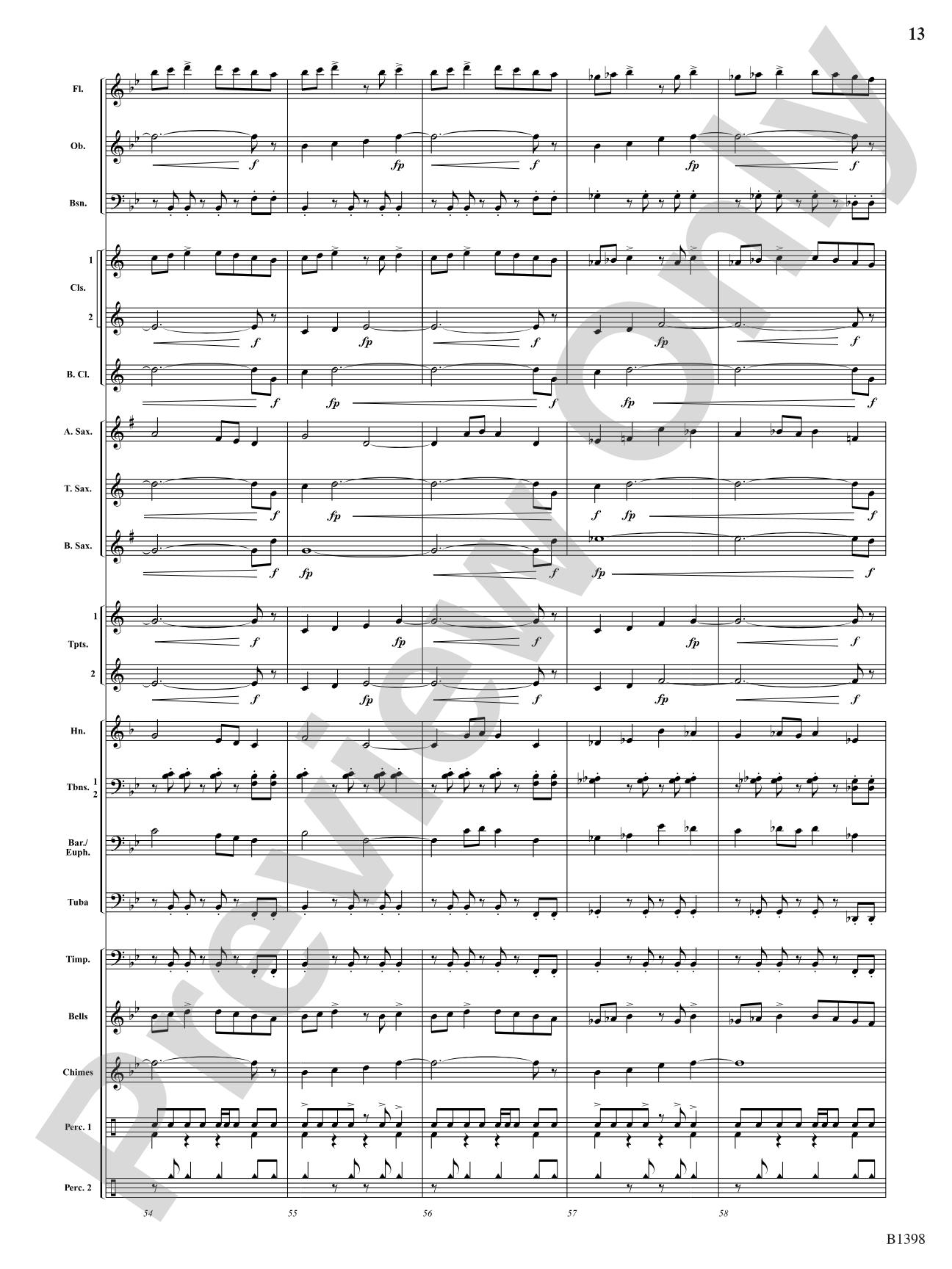Fanfare of the Bells: Concert Band Conductor Score & Parts