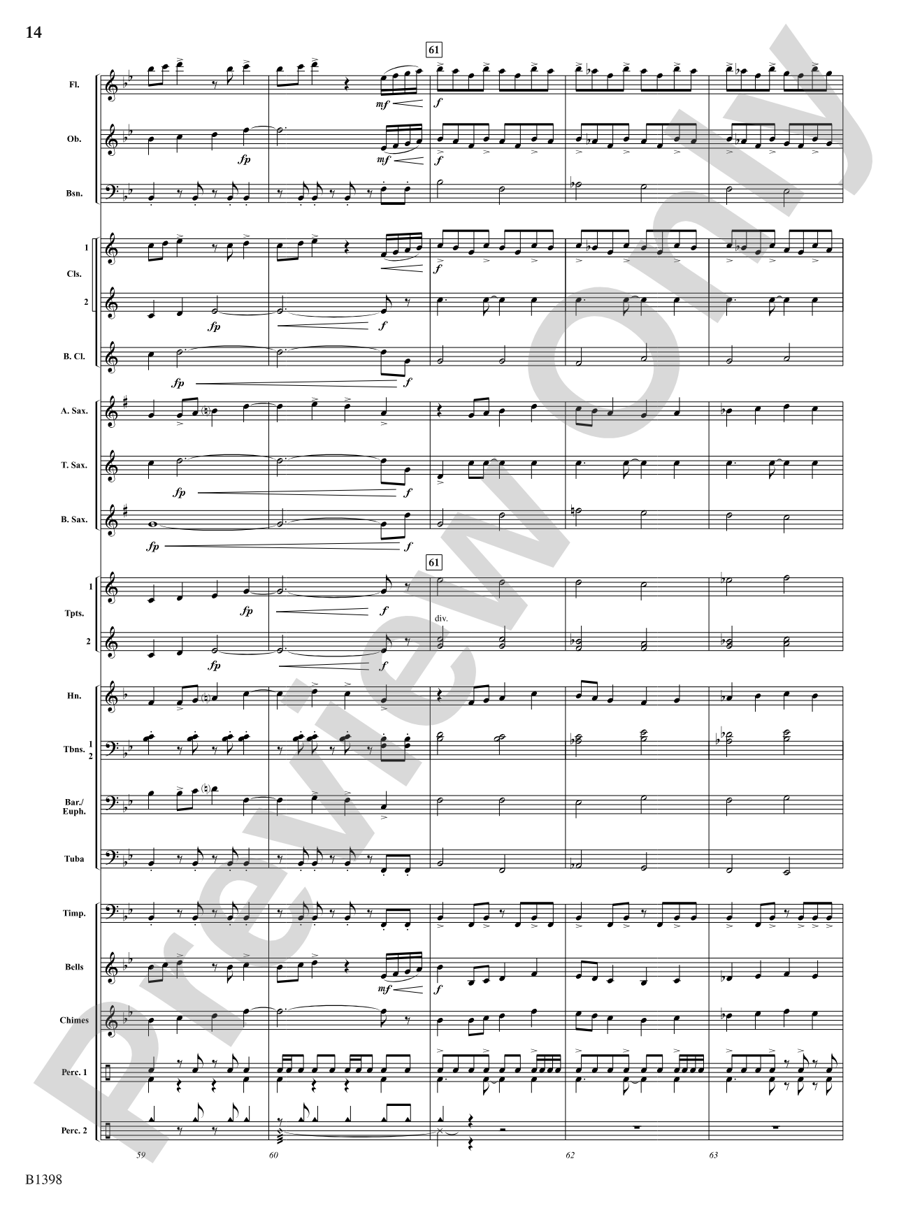 Fanfare of the Bells: Concert Band Conductor Score & Parts