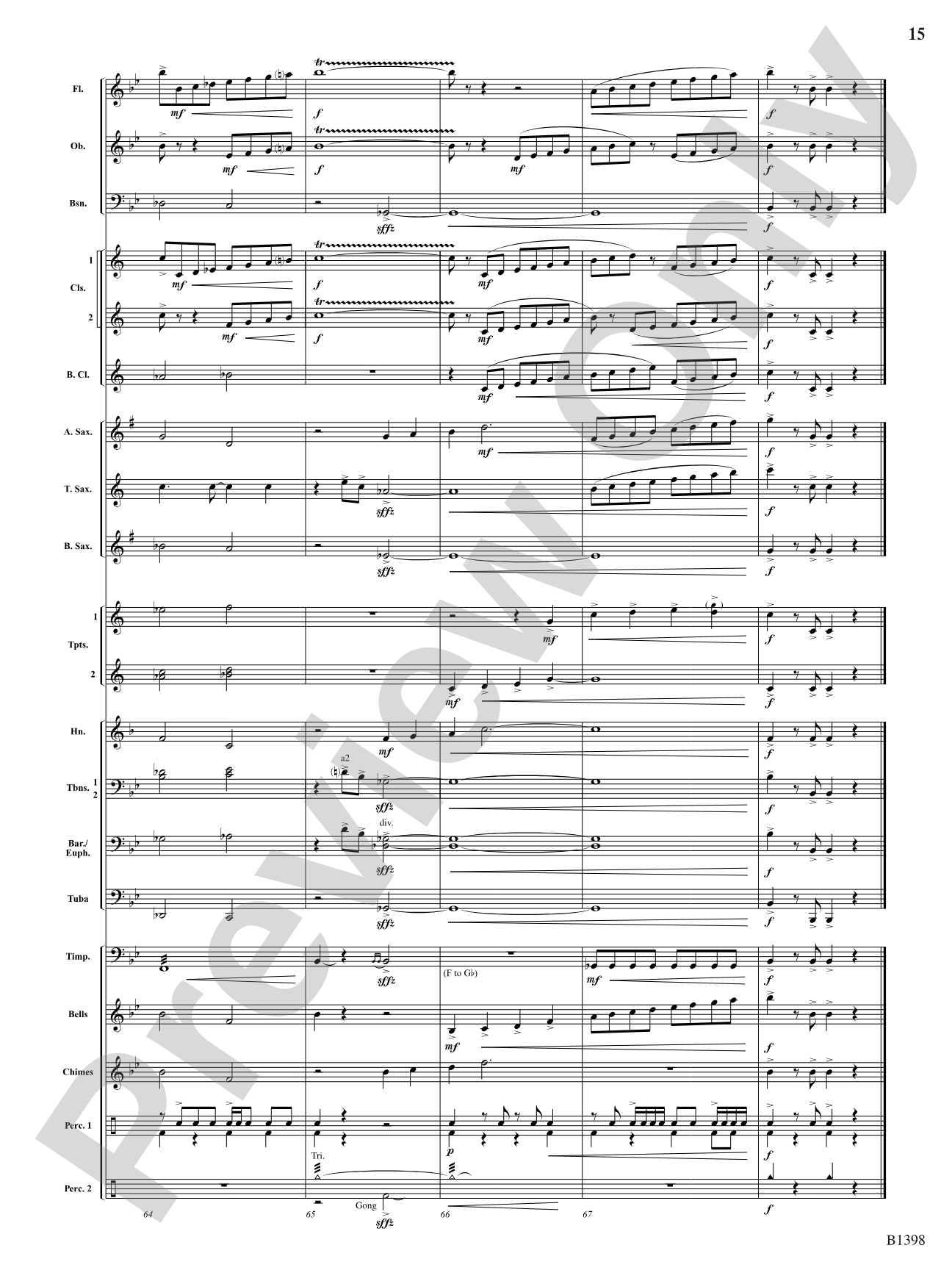 Fanfare of the Bells: Concert Band Conductor Score & Parts
