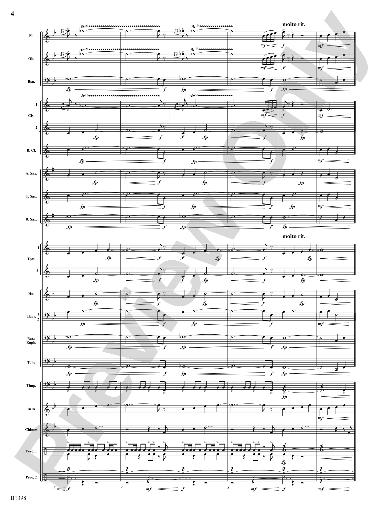 Fanfare of the Bells: Concert Band Conductor Score & Parts