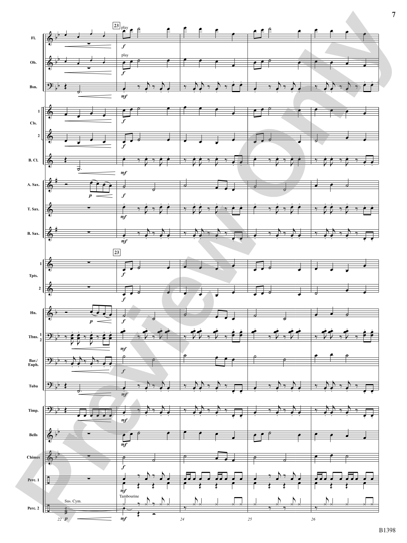 Fanfare of the Bells: Concert Band Conductor Score & Parts