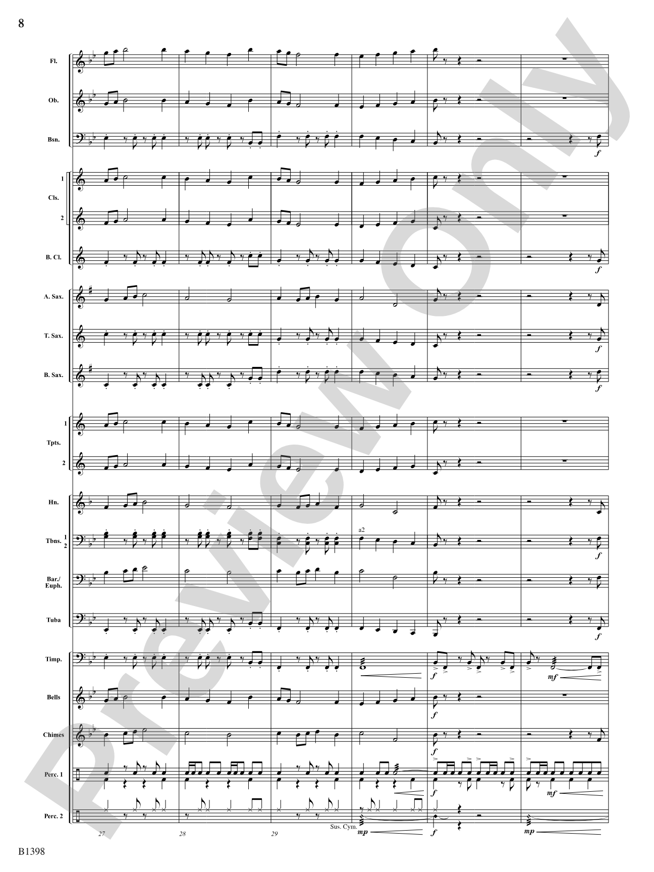 Fanfare of the Bells: Concert Band Conductor Score & Parts