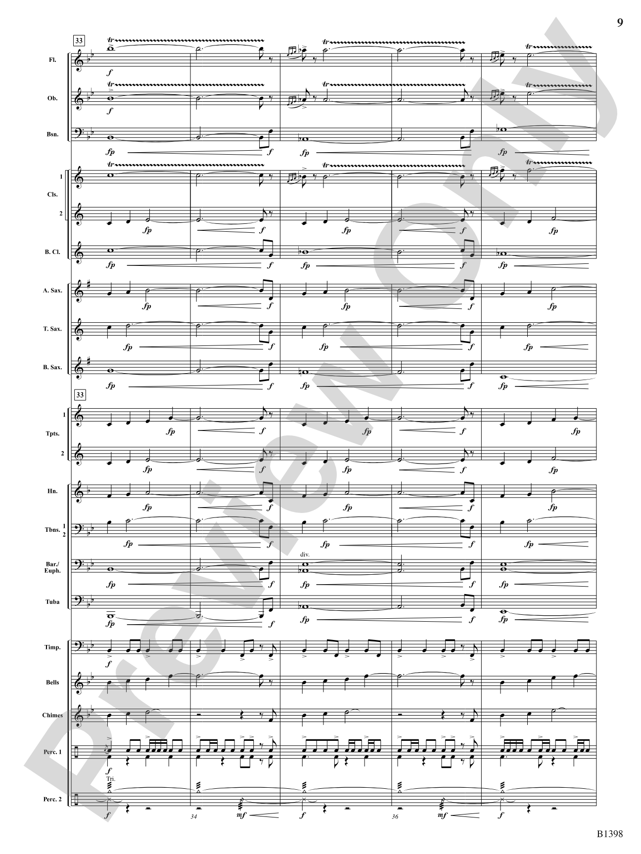 Fanfare of the Bells: Concert Band Conductor Score & Parts