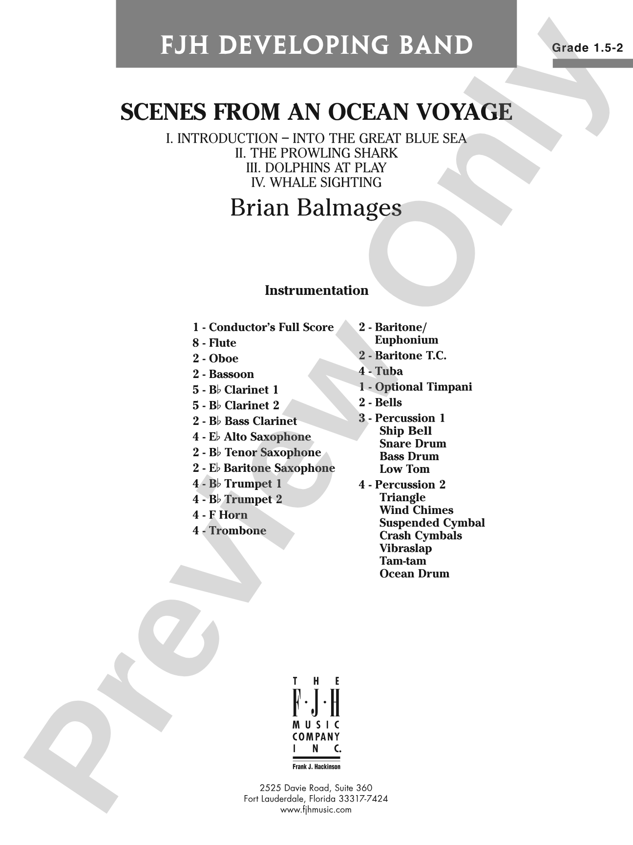 Scenes from an Ocean Voyage: Concert Band Conductor Score & Parts