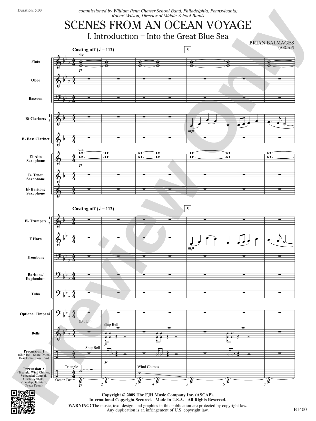 Scenes from an Ocean Voyage: Concert Band Conductor Score & Parts