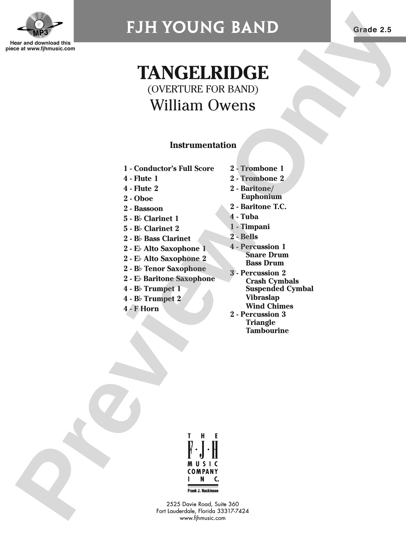 Tangelridge: Score: Concert Band
