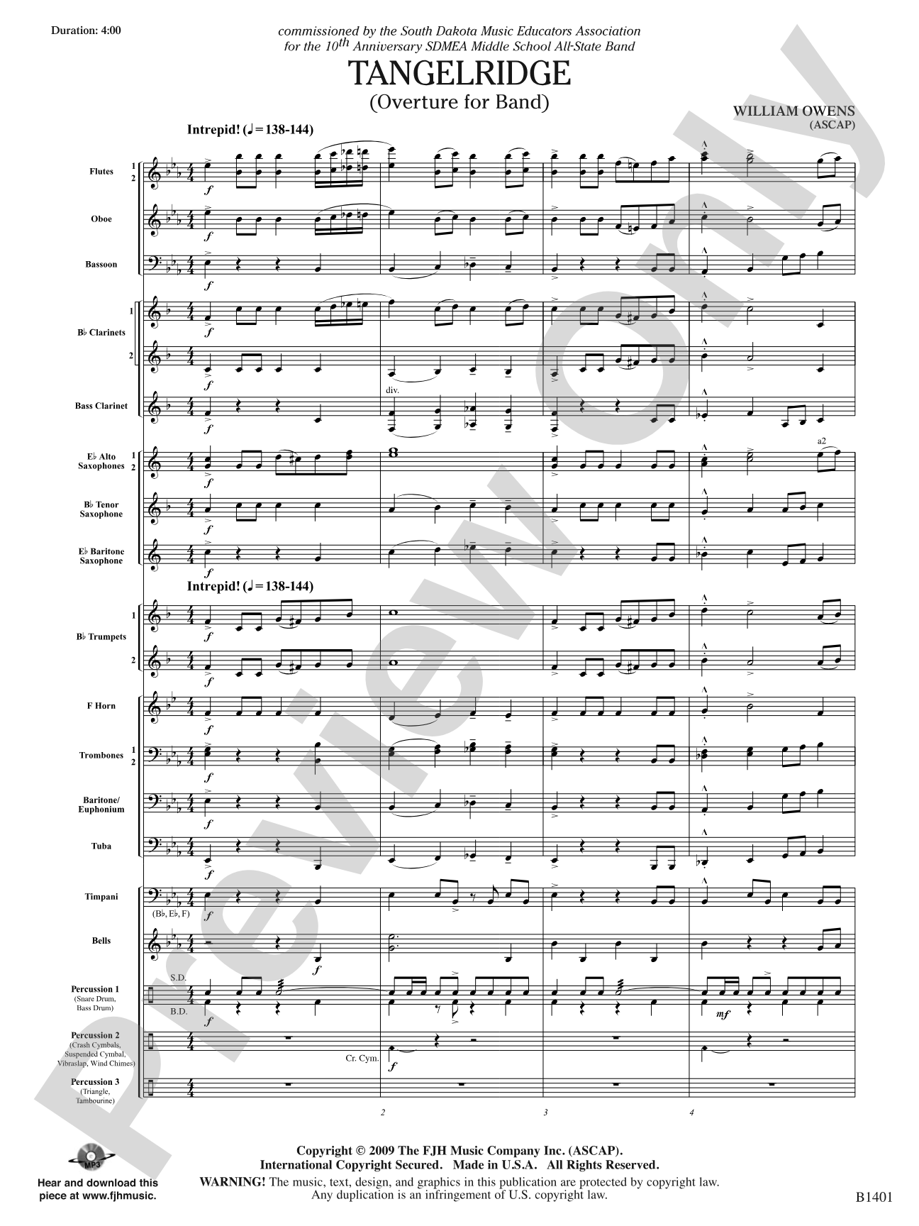 Tangelridge: Score: Concert Band