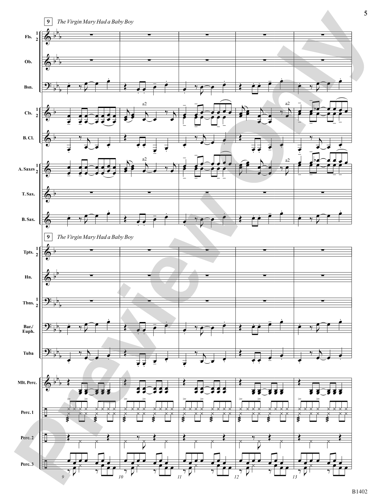 A Jammin' Caribbean Christmas: Concert Band Conductor Score & Parts