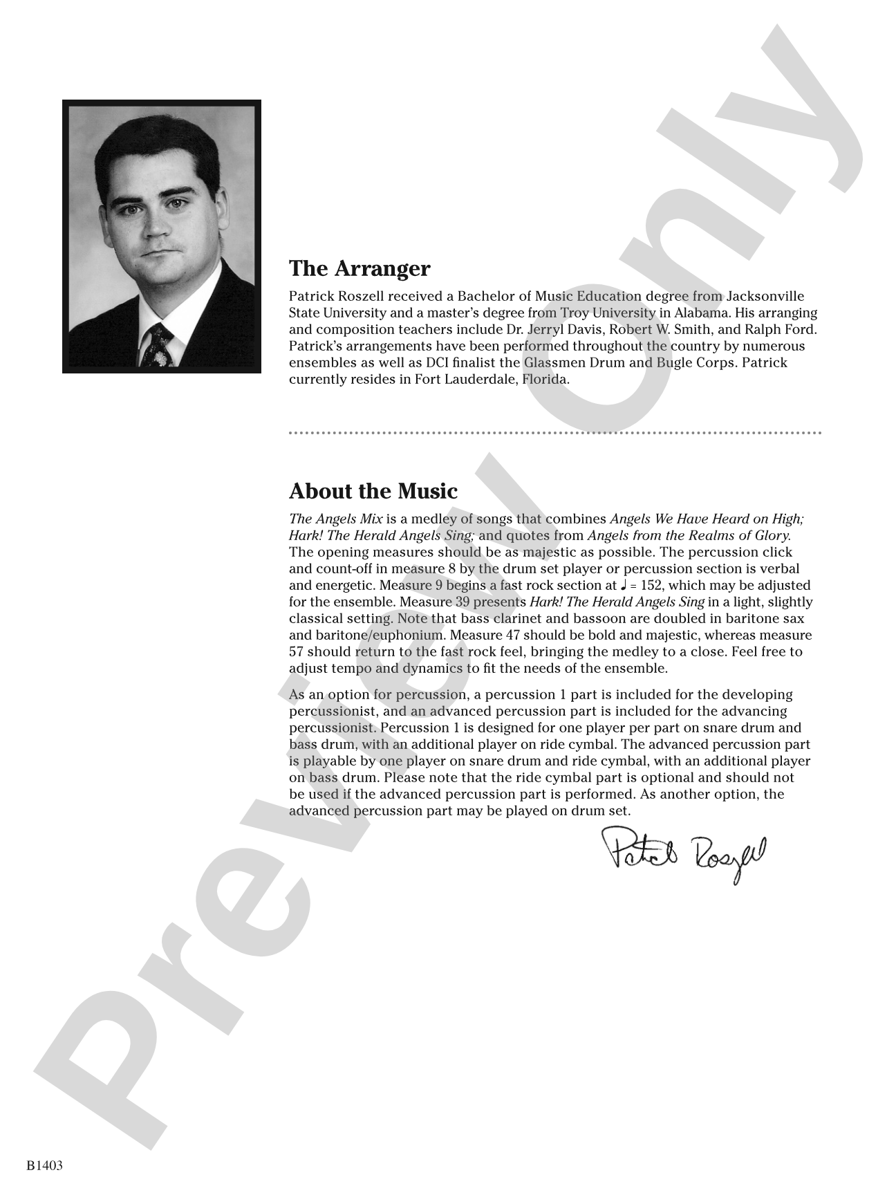 The Angels Mix: Concert Band Conductor Score & Parts
