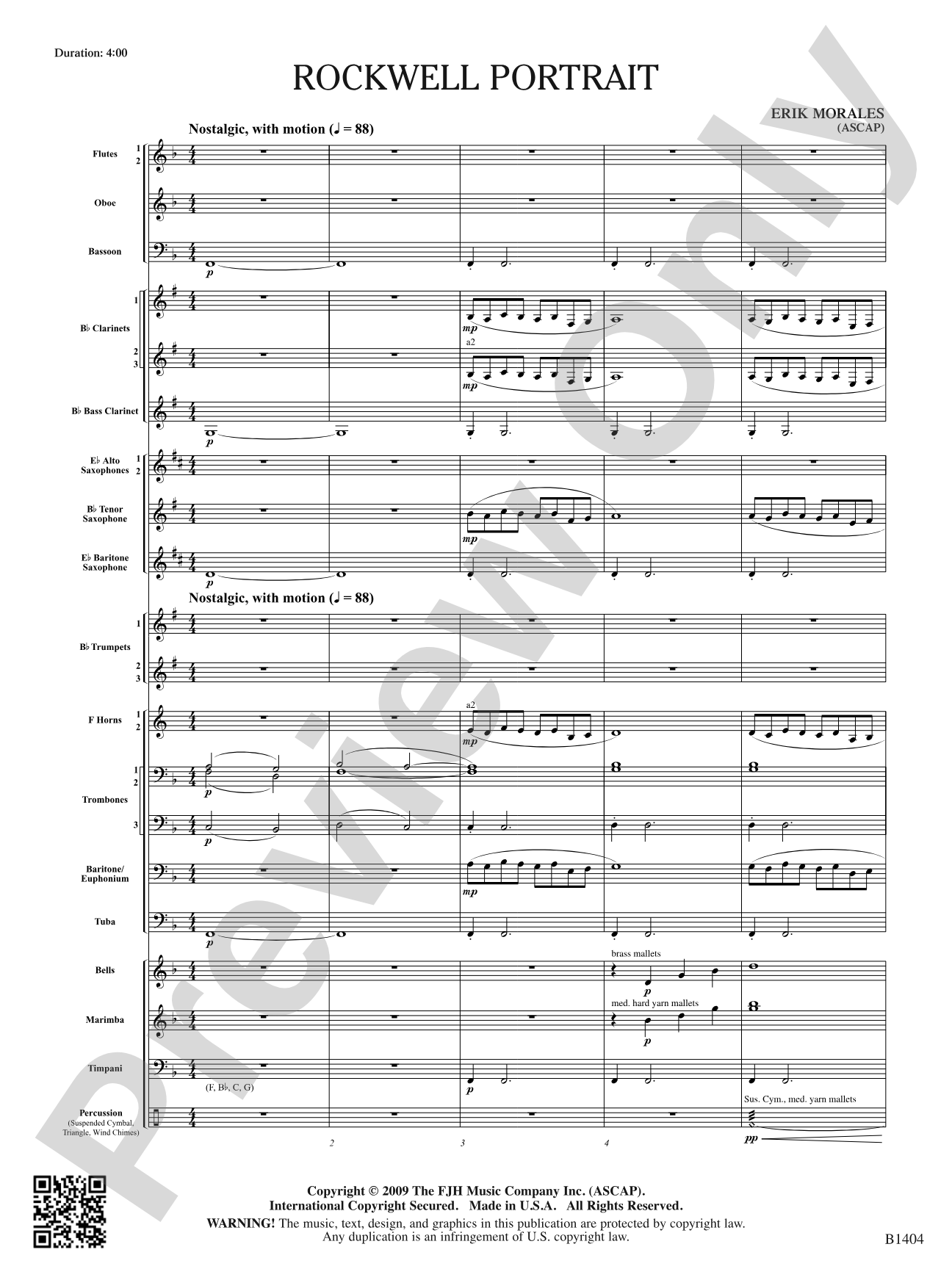 Rockwell Portrait: Concert Band Conductor Score & Parts