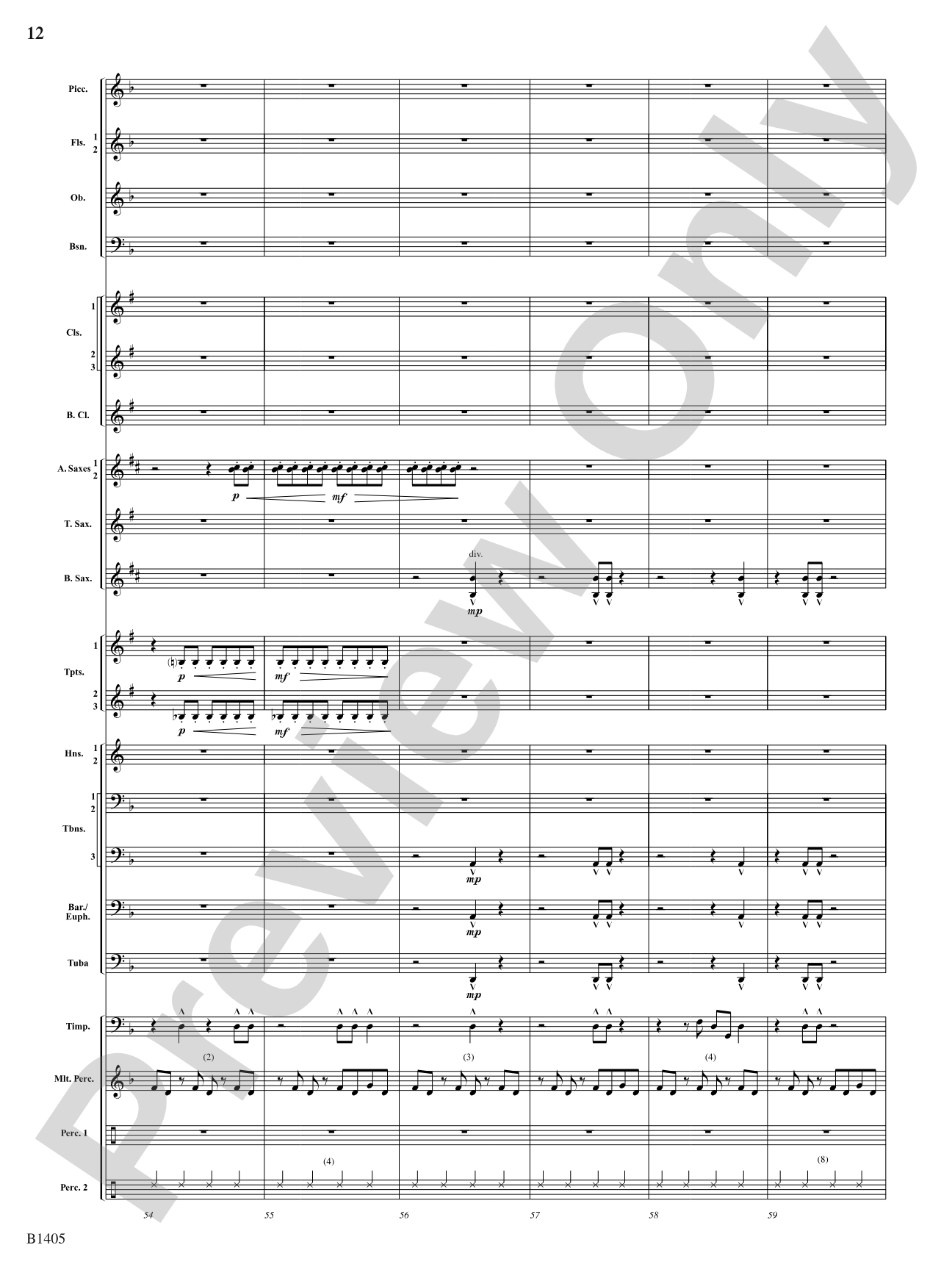 Reverberations: Concert Band Conductor Score & Parts