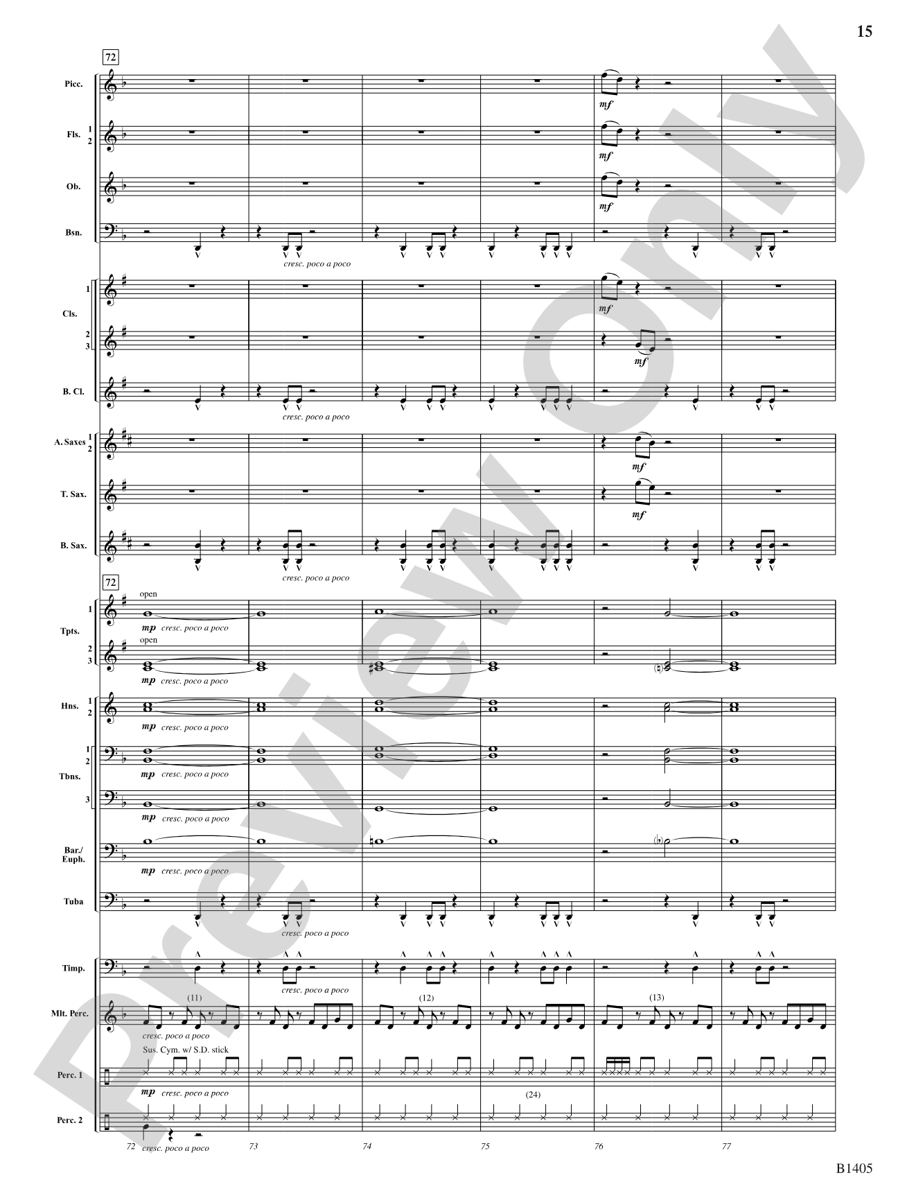 Reverberations: Concert Band Conductor Score & Parts