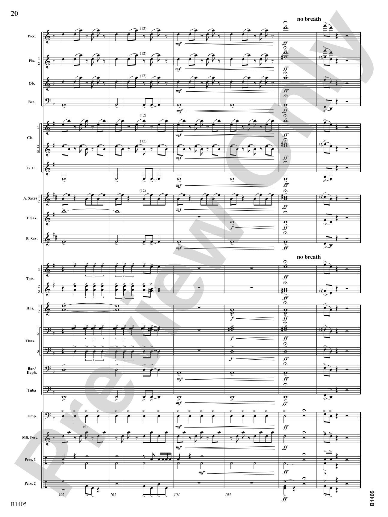 Reverberations: Concert Band Conductor Score & Parts
