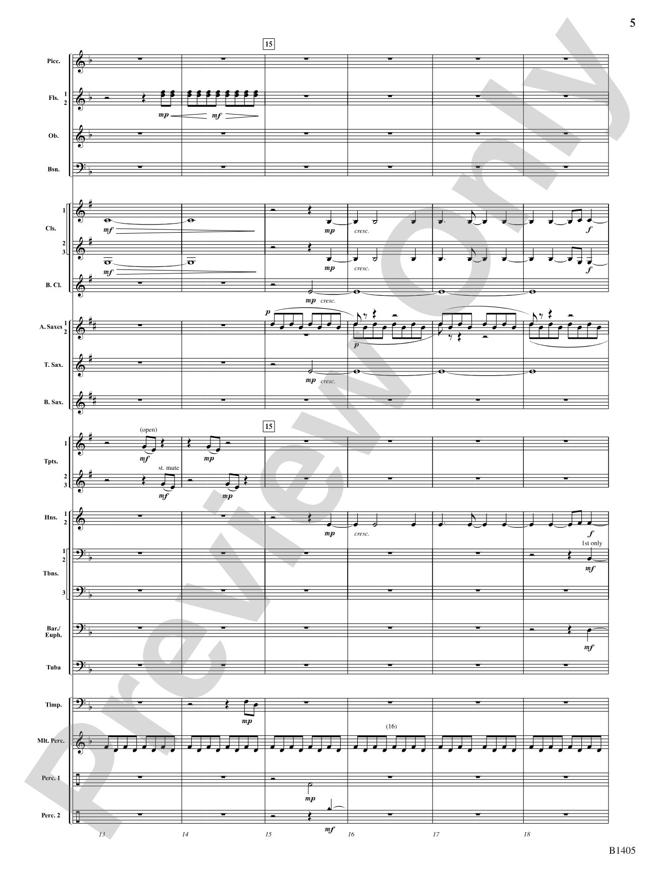 Reverberations: Concert Band Conductor Score & Parts