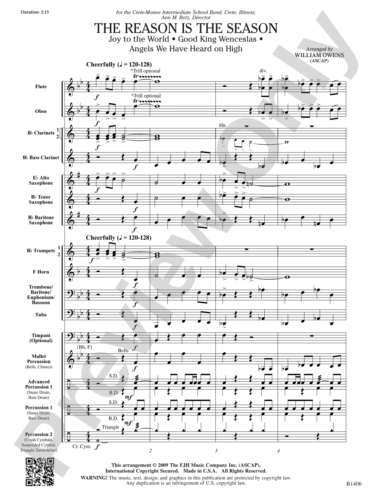 The Reason Is the Season: Concert Band Conductor Score & Parts