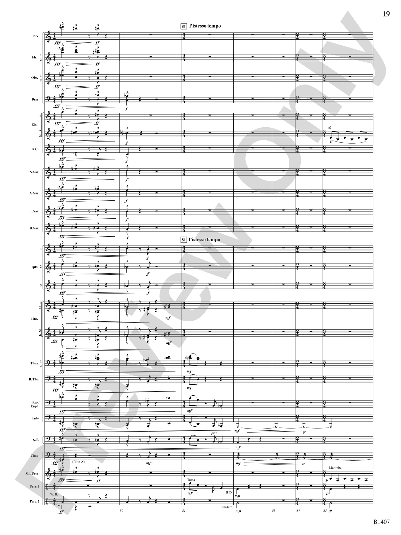 Antiphonal Fanfare: Concert Band Conductor Score & Parts