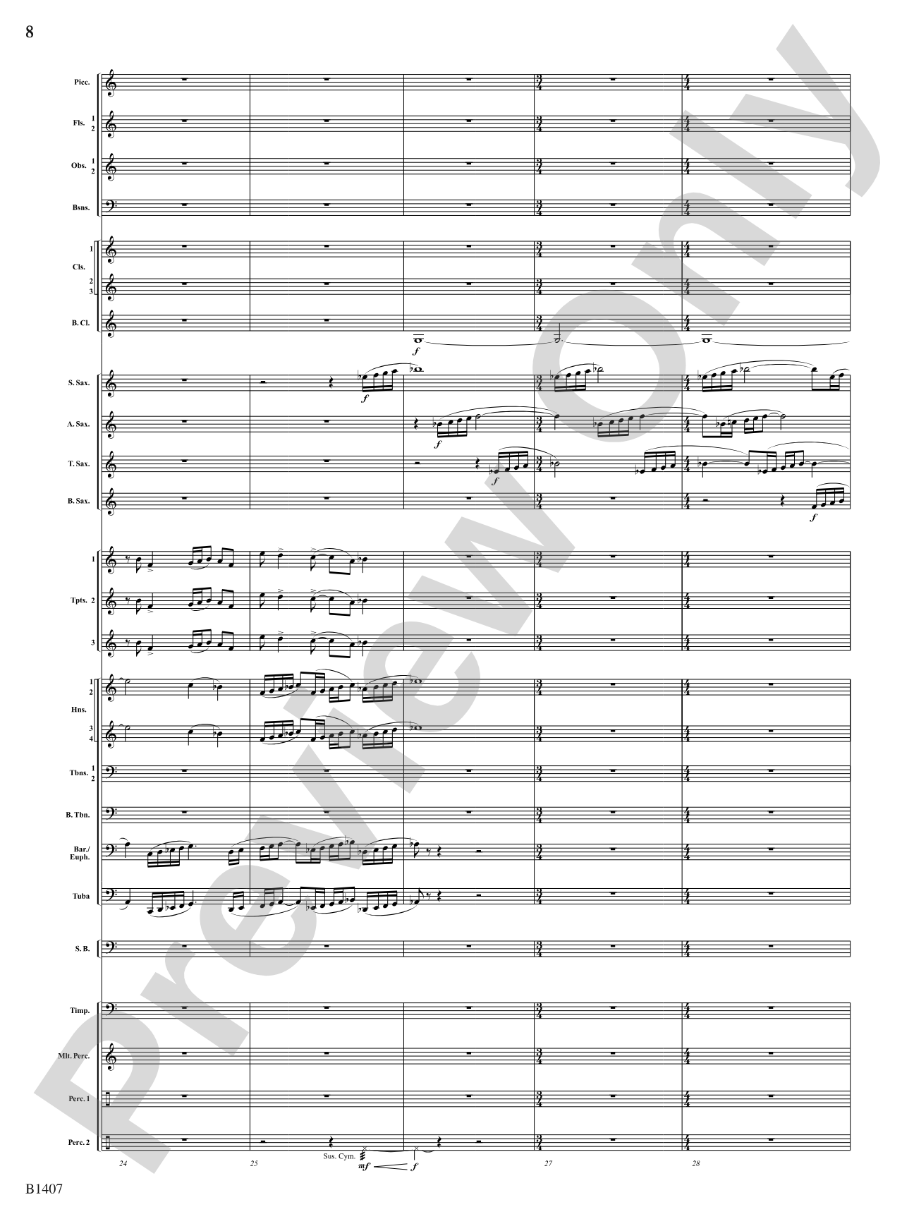 Antiphonal Fanfare: Concert Band Conductor Score & Parts
