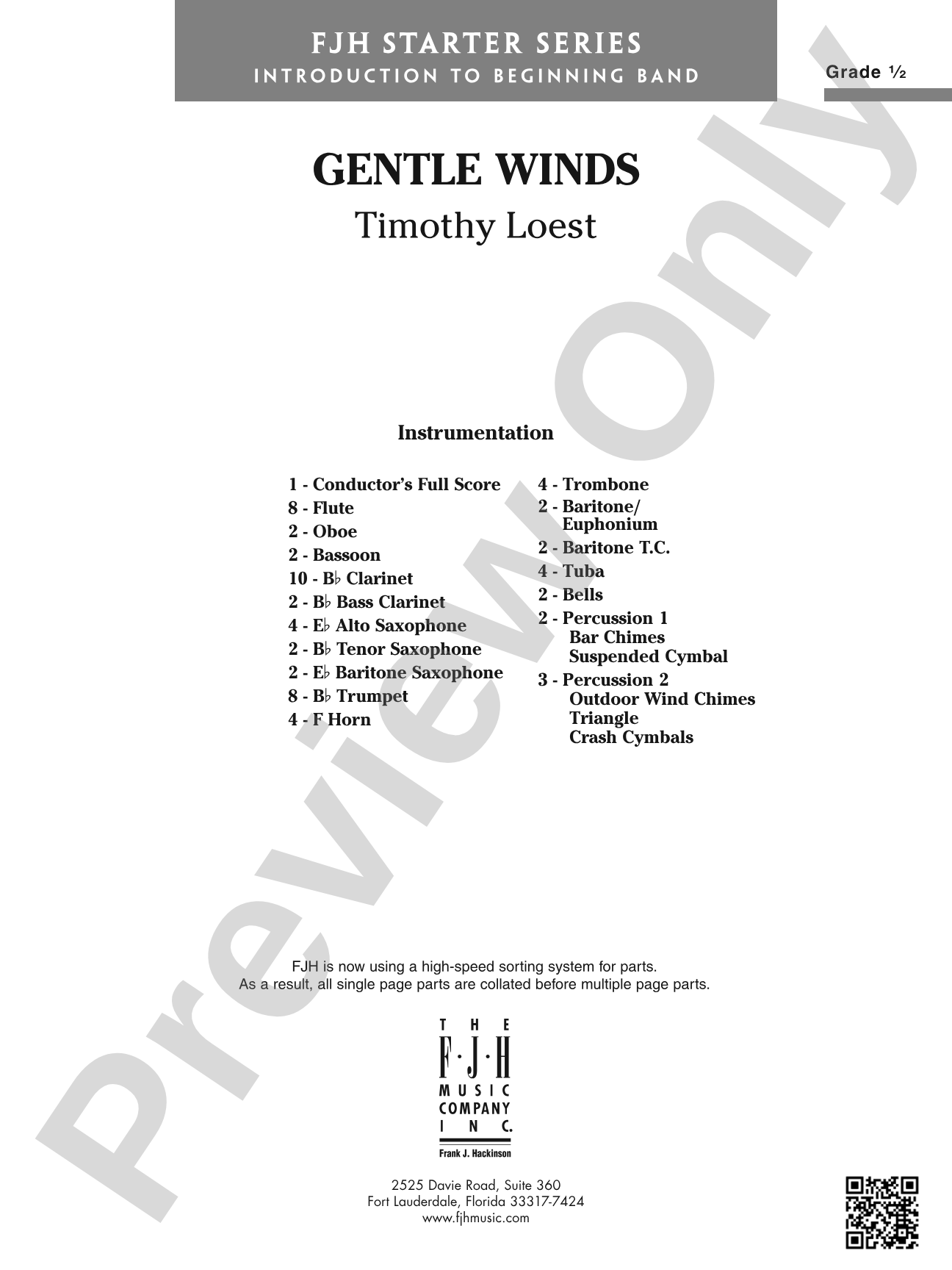 Gentle Winds: Score